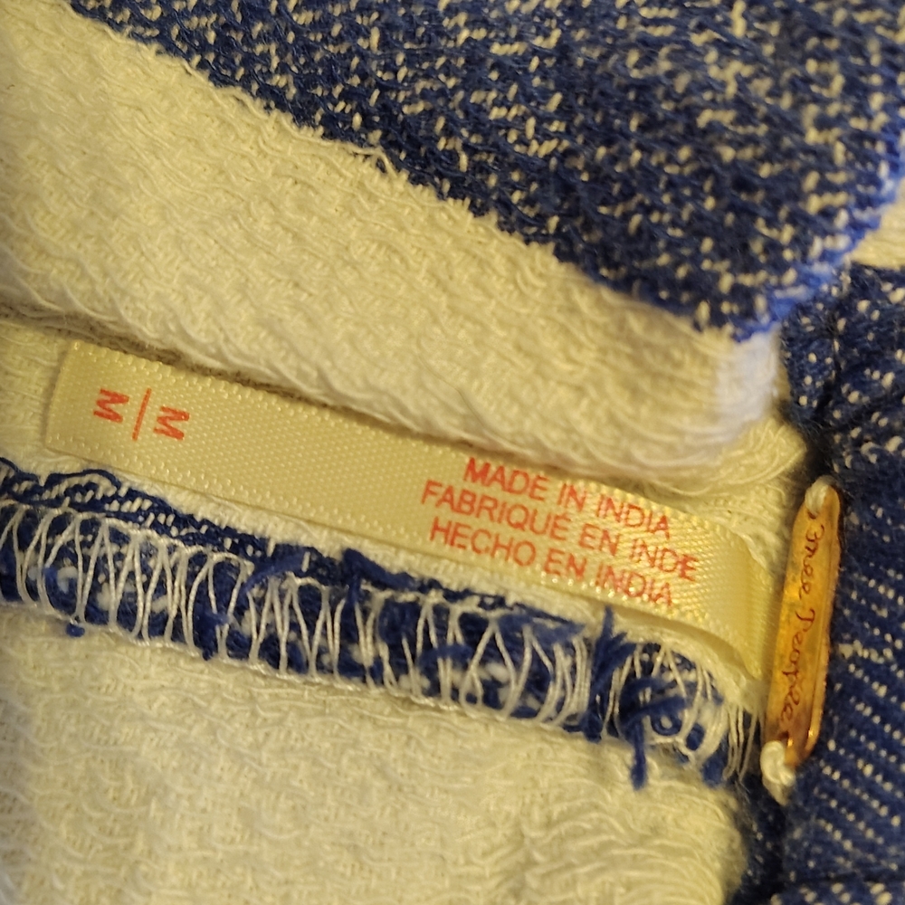 Free People Blue & White Striped Drawstring Hot Hot Hot Shorts - Picture 5 of 9